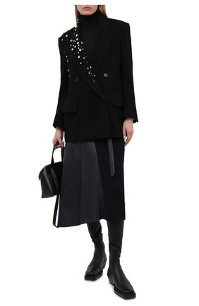 Женское шерстяное пальто MSGM черного цвета по цене 89950 руб., арт. 2942MDG101XS 207807 | Фото 2 Женское шерстяное пальто MSGM черного цвета, арт. 2942MDG101XS 207807 | Фото 2