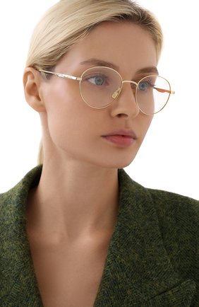 Женские оправа GUCCI золотого цвета по цене 23550 руб., арт. GG0337 001 | Фото 2 Женские оправа GUCCI золотого цвета, арт. GG0337 001 | Фото 2