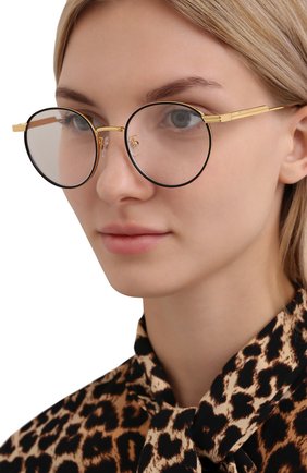 Женские оправа BOTTEGA VENETA золотого цвета по цене 29300 руб., арт. BV1017 001 | Фото 2 Женские оправа BOTTEGA VENETA золотого цвета, арт. BV1017 001 | Фото 2