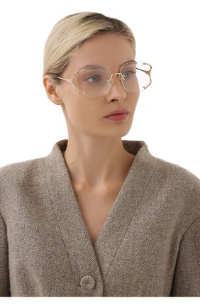 Женские оправа GUCCI золотого цвета по цене 29950 руб., арт. GG0652 003 | Фото 2 Женские оправа GUCCI золотого цвета, арт. GG0652 003 | Фото 2