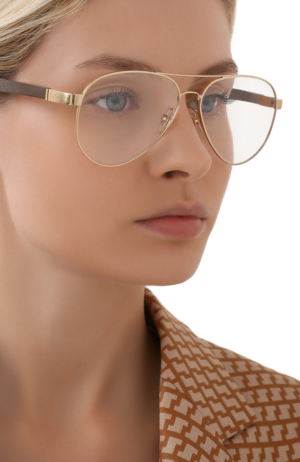 Женские оправа RAY-BAN золотого цвета по цене 12100 руб., арт. 8420-2500 | Фото 2 Женские оправа RAY-BAN золотого цвета, арт. 8420-2500 | Фото 2