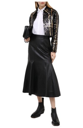 Женский жакет из шерсти и шелка VALENTINO черного цвета по цене 633000 руб., арт. UB3CE2101CF | Фото 2 Женский жакет из шерсти и шелка VALENTINO черного цвета, арт. UB3CE2101CF | Фото 2