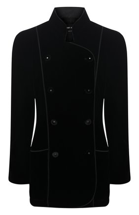 Женский жакет из вискозы и шелка GIORGIO ARMANI черного цвета по цене 296000 руб., арт. 0WHGG0I3/T01FD | Фото 1 Женский жакет из вискозы и шелка GIORGIO ARMANI черного цвета, арт. 0WHGG0I3/T01FD | Фото 1