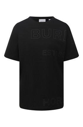Женская хлопковая футболка BURBERRY черного цвета по цене 30900 руб., арт. 8036185 | Фото 1 Женская хлопковая футболка BURBERRY черного цвета, арт. 8036185 | Фото 1