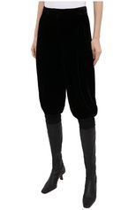 Женские брюки из вискозы и шелка GIORGIO ARMANI черного цвета, арт. 0WHPP0FR/T01FD | Фото 3 (Стили: Ретро; Женское Кросс-КТ: Брюки-одежда; Силуэт Ж (брюки и джинсы): Джоггеры; Материал внешний: Вискоза; Длина (брюки, джинсы): Укороченные)