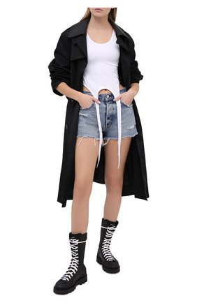Женские джинсовые шорты MOUSSY голубого цвета по цене 19100 руб., арт. 025DAC11-2350 | Фото 2 Женские джинсовые шорты MOUSSY голубого цвета, арт. 025DAC11-2350 | Фото 2