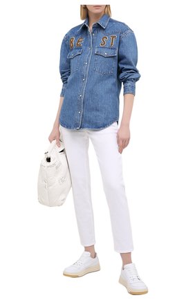 Женская джинсовая рубашка FORTE DEI MARMI COUTURE синего цвета по цене 39950 руб., арт. 20WF8150 | Фото 2 Женская джинсовая рубашка FORTE DEI MARMI COUTURE синего цвета, арт. 20WF8150 | Фото 2