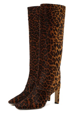 Женские кожаные сапоги JIMMY CHOO леопардового цвета по цене 194000 руб., арт. MAHESA 85/DLP | Фото 1 Женские кожаные сапоги JIMMY CHOO леопардового цвета, арт. MAHESA 85/DLP | Фото 1