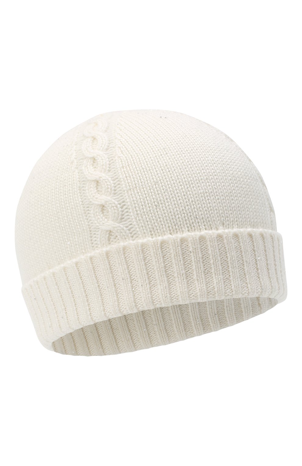 Детского кашемировая шапка LORO PIANA белого цвета, арт. FAL4430 | Фото 1 (Материал: Текстиль, Кашемир, Шерсть; Региональные ограничения белый список (Axapta Mercury): RU)