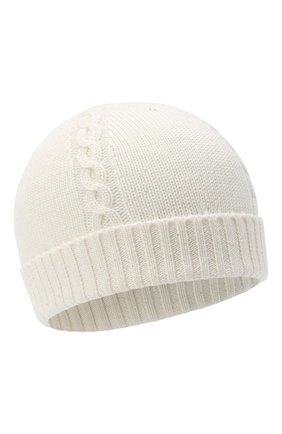 Детского кашемировая шапка LORO PIANA белого цвета, арт. FAL4430 | Фото 1 (Материал: Кашемир, Шерсть, Текстиль)