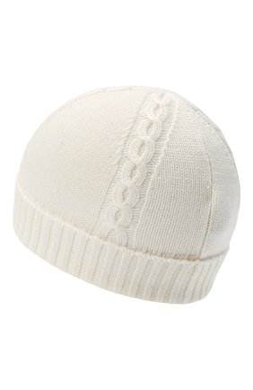Детского кашемировая шапка LORO PIANA белого цвета, арт. FAL4430 | Фото 2 (Материал: Кашемир, Шерсть, Текстиль)