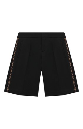 Детские хлопковые шорты FENDI черного цвета по цене 25150 руб., арт. JMF311/A6IK/8A-12+ | Фото 1 Детские хлопковые шорты FENDI черного цвета, арт. JMF311/A6IK/8A-12+ | Фото 1