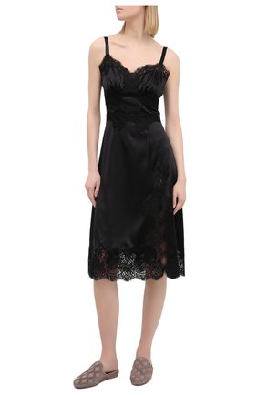 Женская сорочка из хлопка и шелка DOLCE & GABBANA черного цвета по цене 137000 руб., арт. 06A86T/FUAD8 | Фото 2 Женская сорочка из хлопка и шелка DOLCE & GABBANA черного цвета, арт. 06A86T/FUAD8 | Фото 2