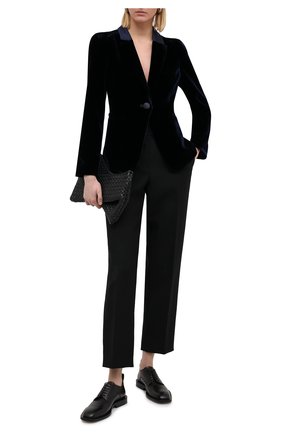 Женский жакет из хлопка и шелка GIORGIO ARMANI синего цвета по цене 309000 руб., арт. 0WHGG0HU/T01FD | Фото 2 Женский жакет из хлопка и шелка GIORGIO ARMANI синего цвета, арт. 0WHGG0HU/T01FD | Фото 2