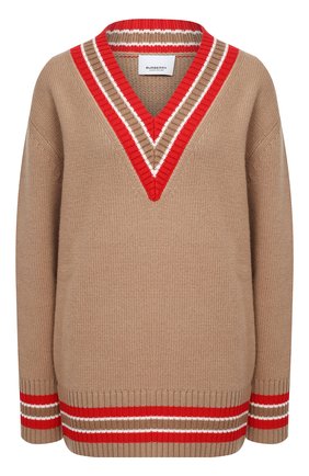 Женский шерстяной пуловер BURBERRY бежевого цвета по цене 79200 руб., арт. 8036071 | Фото 1 Женский шерстяной пуловер BURBERRY бежевого цвета, арт. 8036071 | Фото 1