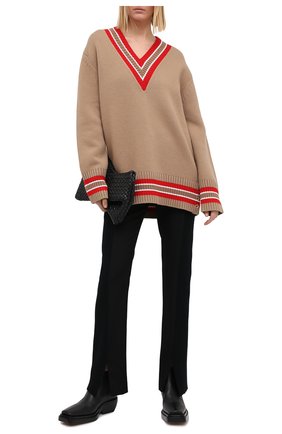 Женский шерстяной пуловер BURBERRY бежевого цвета по цене 79200 руб., арт. 8036071 | Фото 2 Женский шерстяной пуловер BURBERRY бежевого цвета, арт. 8036071 | Фото 2