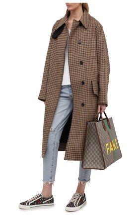 Женские текстильные кеды tennis 1977 GUCCI черного цвета по цене 52200 руб., арт. 606110/2IC10 | Фото 2 Женские текстильные кеды tennis 1977 GUCCI черного цвета, арт. 606110/2IC10 | Фото 2