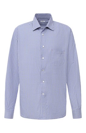 Мужская хлопковая рубашка KITON синего цвета по цене 59400 руб., арт. UMCNERCH0747108/45-50 | Фото 1 Мужская хлопковая рубашка KITON синего цвета, арт. UMCNERCH0747108/45-50 | Фото 1 (Рукава: Длинные; Длина (для топов): Стандартные; Материал внешний: Хлопок; Случай: Повседневный; Стили: Кэжуэл; Рубашки М: Regular Fit; Big sizes: Big Sizes; Мужское Кросс-КТ: Рубашка-одежда; Манжеты: На пуговицах; Принт: Клетка; Воротник: Акула; Региональные ограничения белый список (Axapta Mercury): RU)