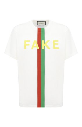 Мужская хлопковая футболка GUCCI белого цвета по цене 38150 руб., арт. 616036/XJCXX | Фото 1 Мужская хлопковая футболка GUCCI белого цвета, арт. 616036/XJCXX | Фото 1