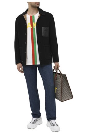 Мужская хлопковая футболка GUCCI белого цвета по цене 38150 руб., арт. 616036/XJCXX | Фото 2 Мужская хлопковая футболка GUCCI белого цвета, арт. 616036/XJCXX | Фото 2