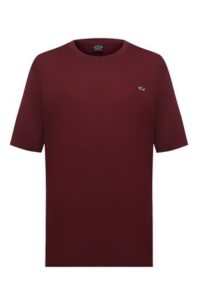 Мужская хлопковая футболка PAUL&SHARK бордового цвета по цене 12500 руб., арт. C0P1092/C00/3XL-6XL | Фото 1 Мужская хлопковая футболка PAUL&SHARK бордового цвета, арт. C0P1092/C00/3XL-6XL | Фото 1