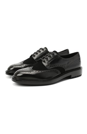 Мужской кожаные дерби SANTONI черного цвета по цене 105500 руб., арт. MCC017331LM1FLTUN51 | Фото 1 Мужской кожаные дерби SANTONI черного цвета, арт. MCC017331LM1FLTUN51 | Фото 1