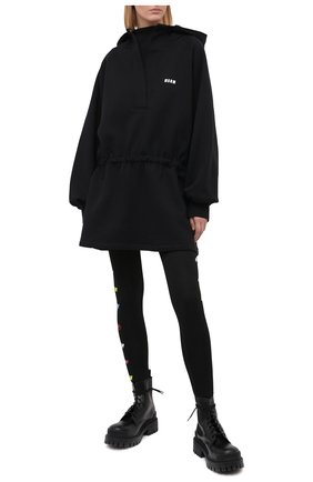 Женское хлопковое платье MSGM черного цвета по цене 28300 руб., арт. 2942MDH160 207999 | Фото 2 Женское хлопковое платье MSGM черного цвета, арт. 2942MDH160 207999 | Фото 2