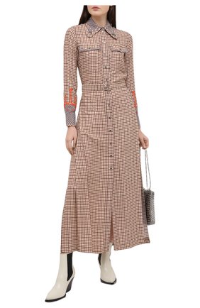 Женское платье из вискозы CHLOÉ бежевого цвета по цене 262000 руб., арт. CHC20WR019348 | Фото 2 Женское платье из вискозы CHLOÉ бежевого цвета, арт. CHC20WR019348 | Фото 2