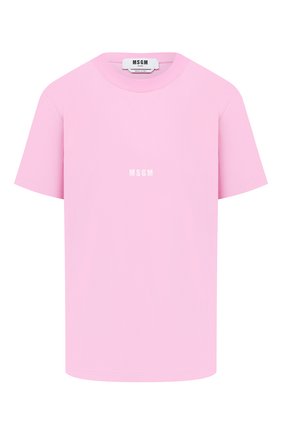 Женская хлопковая футболка MSGM светло-розового цвета по цене 8915 руб., арт. 2942MDM100 207998 | Фото 1 Женская хлопковая футболка MSGM светло-розового цвета, арт. 2942MDM100 207998 | Фото 1