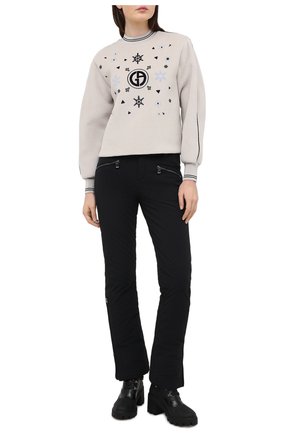 Женская хлопковый пуловер GIORGIO ARMANI светло-серого цвета по цене 123000 руб., арт. 6HAM66/AJSYZ | Фото 2 Женская хлопковый пуловер GIORGIO ARMANI светло-серого цвета, арт. 6HAM66/AJSYZ | Фото 2