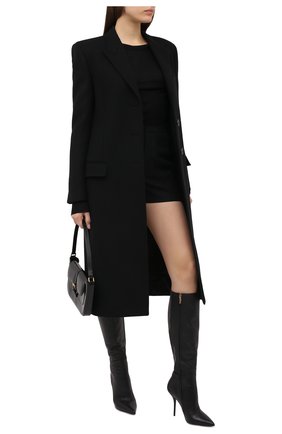 Женское шерстяное пальто SAINT LAURENT черного цвета по цене 294500 руб., арт. 634973/Y177W | Фото 2 Женское шерстяное пальто SAINT LAURENT черного цвета, арт. 634973/Y177W | Фото 2