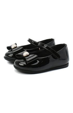Детские кожаные балетки DOLCE & GABBANA черного цвета по цене 19950 руб., арт. D20068/A1328 | Фото 1 Детские кожаные балетки DOLCE & GABBANA черного цвета, арт. D20068/A1328 | Фото 1 (Материал внутренний: Натуральная кожа; Материал внешний: Кожа)