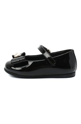 Детские кожаные балетки DOLCE & GABBANA черного цвета по цене 19950 руб., арт. D20068/A1328 | Фото 2 Детские кожаные балетки DOLCE & GABBANA черного цвета, арт. D20068/A1328 | Фото 2 (Материал внутренний: Натуральная кожа; Материал внешний: Кожа)