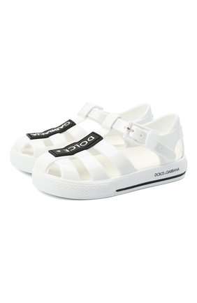 Детские сандалии DOLCE & GABBANA белого цвета по цене 10350 руб., арт. DN0115/AK498 | Фото 1 Детские сандалии DOLCE & GABBANA белого цвета, арт. DN0115/AK498 | Фото 1