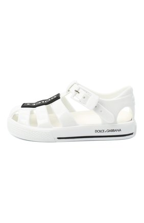 Детские сандалии DOLCE & GABBANA белого цвета по цене 10350 руб., арт. DN0115/AK498 | Фото 2 Детские сандалии DOLCE & GABBANA белого цвета, арт. DN0115/AK498 | Фото 2