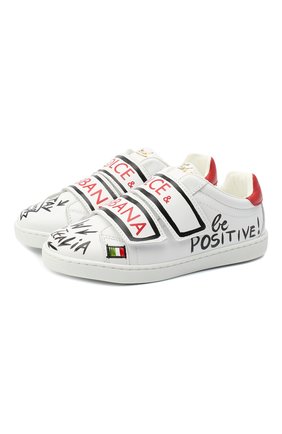 Детские кожаные кеды DOLCE & GABBANA красного цвета по цене 29150 руб., арт. E10902/B6302/29-36 | Фото 1 Детские кожаные кеды DOLCE & GABBANA красного цвета, арт. E10902/B6302/29-36 | Фото 1