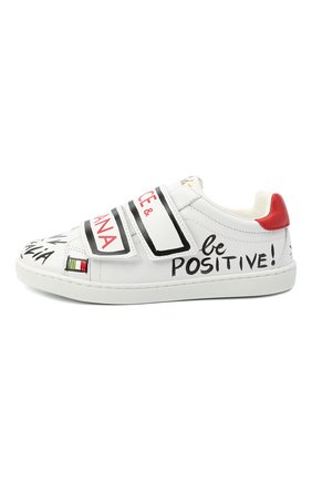 Детские кожаные кеды DOLCE & GABBANA красного цвета по цене 29150 руб., арт. E10902/B6302/29-36 | Фото 2 Детские кожаные кеды DOLCE & GABBANA красного цвета, арт. E10902/B6302/29-36 | Фото 2