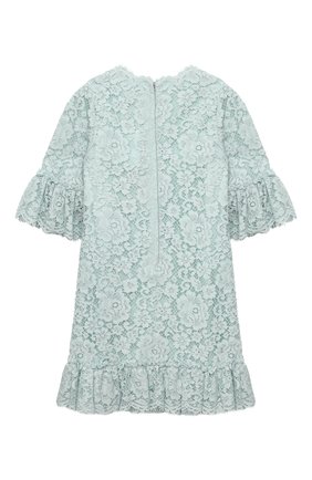 Детское кружевное платье DOLCE & GABBANA голубого цвета по цене 68500 руб., арт. L52DM8/HLMEA/8-14 | Фото 2 Детское кружевное платье DOLCE & GABBANA голубого цвета, арт. L52DM8/HLMEA/8-14 | Фото 2 (Рукава: Длинные; Материал внешний: Вискоза, Хлопок; Материал подклада: Вискоза; Случай: Вечерний; Девочки Кросс-КТ: Платье-одежда; Ростовка одежда: 10 - 11 лет | 140 - 146см, 12 лет | 152 см, 8 лет | 128 см)