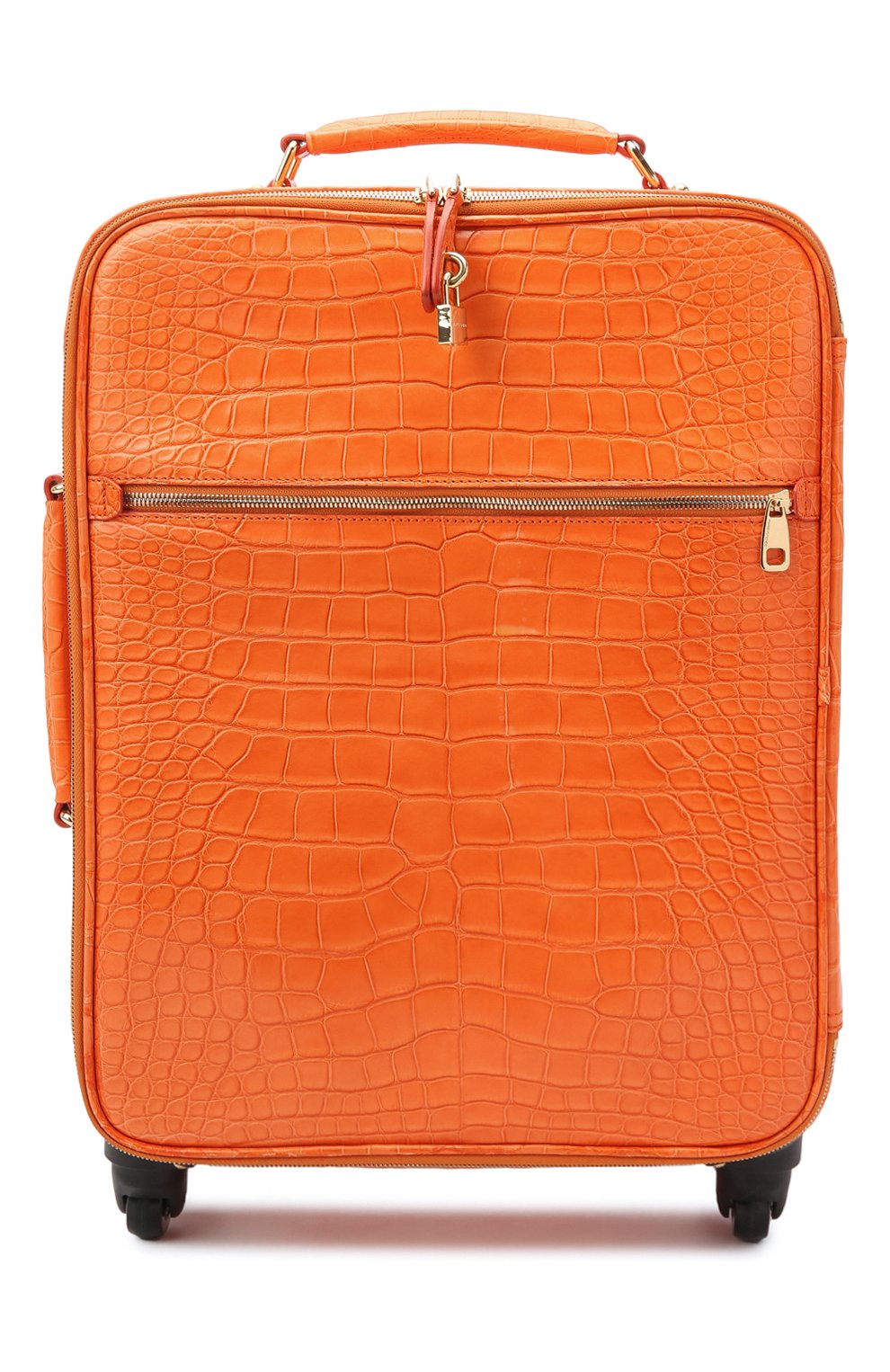 Женский чемодан из кожи крокодила DOLCE & GABBANA оранжевого цвета, арт. BB6202/B247C | Фото 1 (Материал: Экзотическая кожа; Размер: large; Ограничения доставки: oversized)