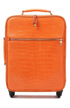 Женский чемодан из кожи крокодила DOLCE & GABBANA оранжевого цвета, арт. BB6202/B247C | Фото 1 (Размер: large; Материал: Экзотическая кожа; Ограничения доставки: oversized)