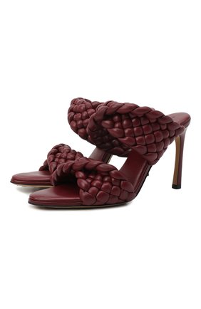 Женские кожаные мюли bv curve BOTTEGA VENETA бордового цвета по цене 113500 руб., арт. 618757/VBTG0 | Фото 1 Женские кожаные мюли bv curve BOTTEGA VENETA бордового цвета, арт. 618757/VBTG0 | Фото 1