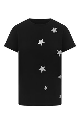 Женская хлопковая футболка SEVEN LAB черного цвета по цене 5880 руб., арт. T20-STARS-G021 black | Фото 1 Женская хлопковая футболка SEVEN LAB черного цвета, арт. T20-STARS-G021 black | Фото 1