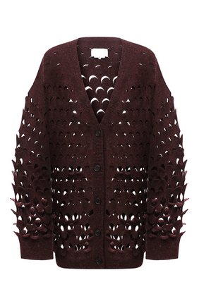 Женский шерстяной кардиган MAISON MARGIELA бордового цвета по цене 166000 руб., арт. S29HA0591/S17588 | Фото 1 Женский шерстяной кардиган MAISON MARGIELA бордового цвета, арт. S29HA0591/S17588 | Фото 1