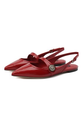 Женские кожаные балетки DOLCE & GABBANA красного цвета по цене 59300 руб., арт. CG0385/A1037 | Фото 1 Женские кожаные балетки DOLCE & GABBANA красного цвета, арт. CG0385/A1037 | Фото 1