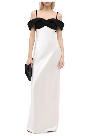 Женское шелковое платье BRANDON MAXWELL черно-белого цвета по цене 299500 руб., арт. GN176PF20 | Фото 2 Женское шелковое платье BRANDON MAXWELL черно-белого цвета, арт. GN176PF20 | Фото 2