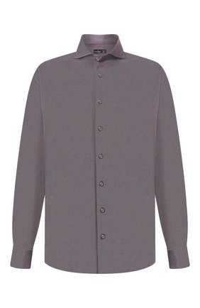 Мужская хлопковая рубашка VAN LAACK темно-серого цвета, арт. M-PER-L/180031/3XL | Фото 1 (Рукава: Длинные; Длина (для топов): Стандартные; Материал внешний: Хлопок; Случай: Повседневный; Рубашки М: Regular Fit; Стили: Кэжуэл; Манжеты: На пуговицах; Воротник: Акула; Мужское Кросс-КТ: Рубашка-одежда; Принт: Однотонные)