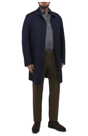 Мужская хлопковая рубашка PAUL&SHARK серого цвета, арт. I20P3088CF/C00/48-50 | Фото 2 (Длина (для топов): Удлиненные; Рукава: Длинные; Материал внешний: Хлопок; Мужское Кросс-КТ: Рубашка-одежда; Случай: Повседневный; Принт: С принтом; Рубашки М: Classic Fit; Стили: Кэжуэл; Big sizes: Big Sizes; Манжеты: На пуговицах; Воротник: Кент)