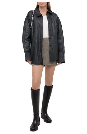 Женская кожаная рубашка ACNE STUDIOS темно-серого цвета по цене 191500 руб., арт. AC0318 | Фото 2 Женская кожаная рубашка ACNE STUDIOS темно-серого цвета, арт. AC0318 | Фото 2