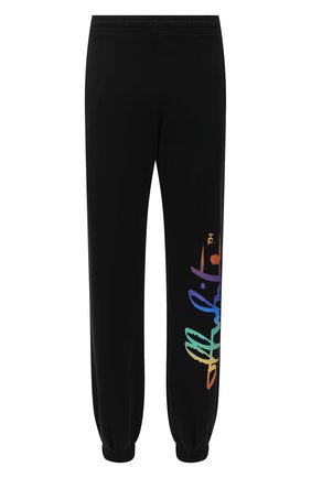Женские хлопковые джоггеры OFF-WHITE черного цвета по цене 49400 руб., арт. 0WCH006F20JER0021084 | Фото 1 Женские хлопковые джоггеры OFF-WHITE черного цвета, арт. 0WCH006F20JER0021084 | Фото 1