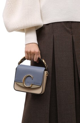 Женская сумка chloe c CHLOÉ голубого цвета по цене 115000 руб., арт. CHC20WS193D31 | Фото 2 Женская сумка chloe c CHLOÉ голубого цвета, арт. CHC20WS193D31 | Фото 2